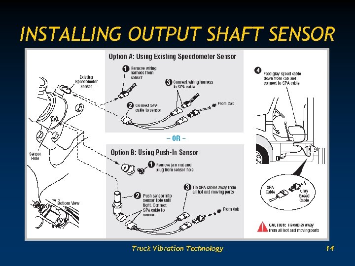 INSTALLING OUTPUT SHAFT SENSOR Truck Vibration Technology 14 