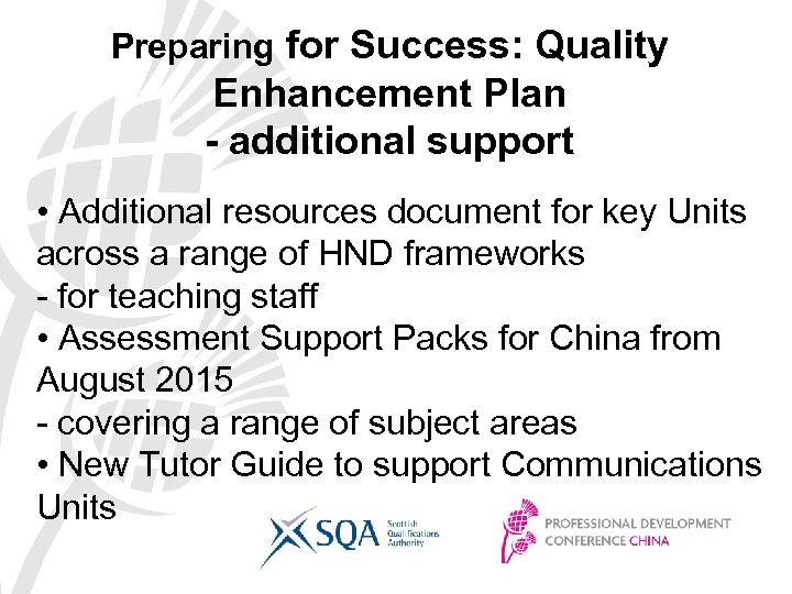 Preparing for Success: Quality Enhancement Plan - additional support • Additional resources document for