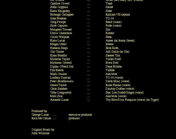 Liz Wilson Candice Orwell Sofia Coppola Keira Knightley Bronagh Gallagher John Fensom Greg Proops