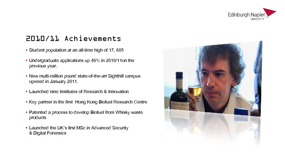 2010/11 Achievements • Student population at an all-time high of 17, 605 • Undergraduate