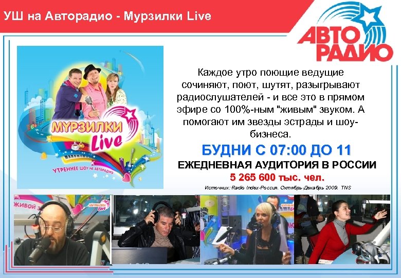 УШ на Авторадио - Мурзилки Live Каждое утро поющие ведущие сочиняют, поют, шутят, разыгрывают
