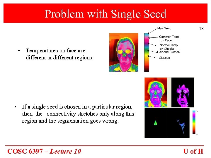 Problem with Single Seed 18 • Temperatures on face are different at different regions.