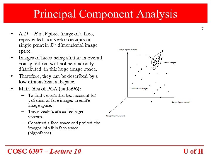 Principal Component Analysis • • A D = H x W pixel image of