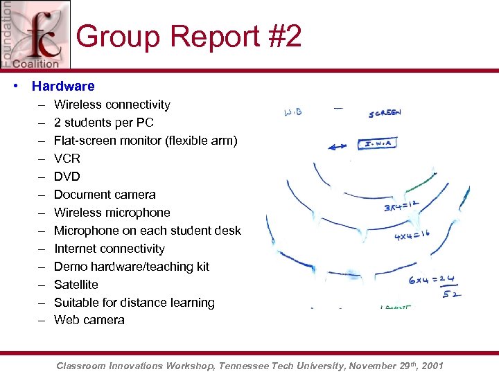 Group Report #2 • Hardware – – – – Wireless connectivity 2 students per