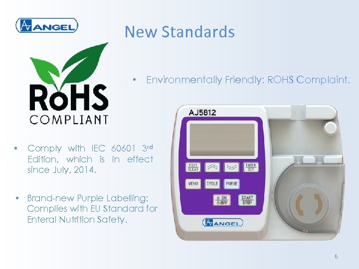 New Standards • Environmentally Friendly: ROHS Complaint. • Comply with IEC 60601 3 rd