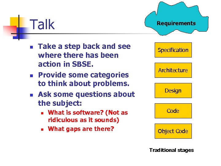 Talk n n n Take a step back and see where there has been