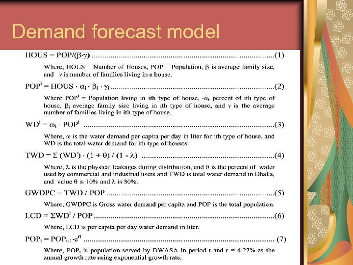 Demand forecast model 