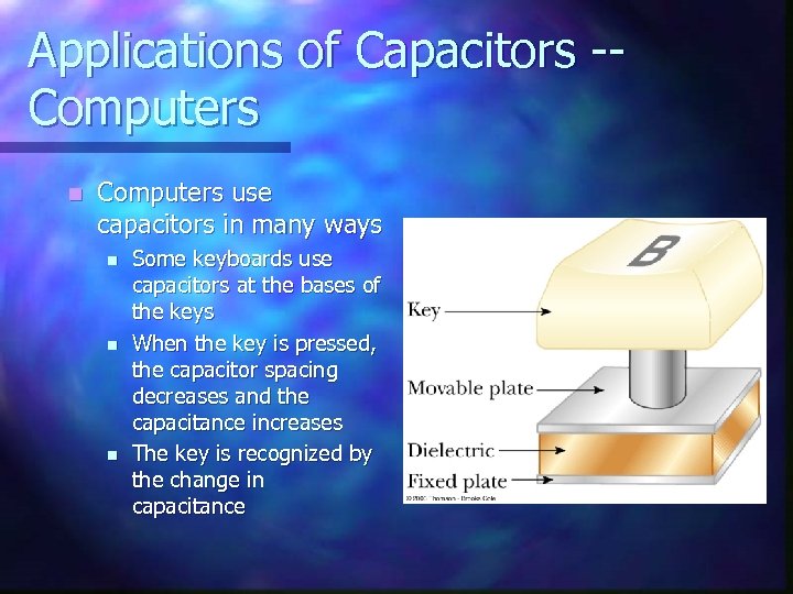 Applications of Capacitors -Computers n Computers use capacitors in many ways n n n