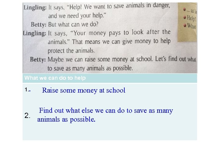 What we can do to help 1. . Raise some money at school Find