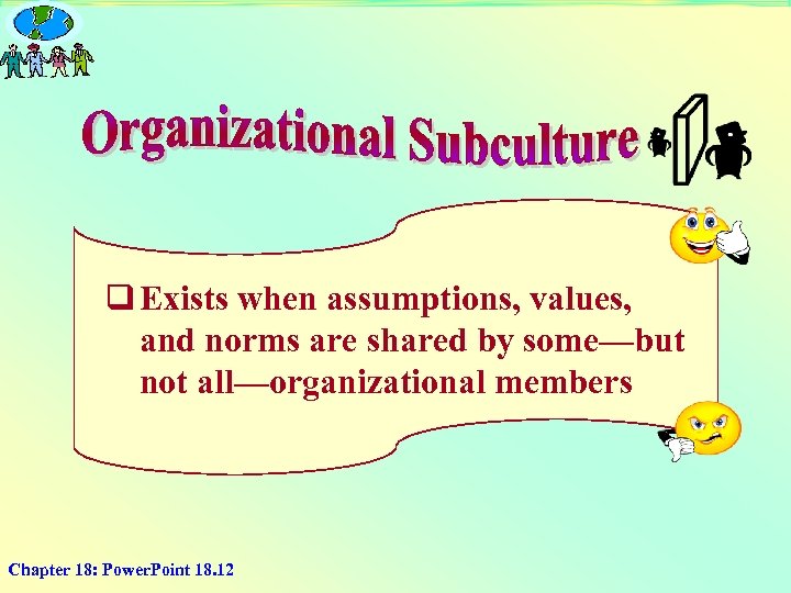q Exists when assumptions, values, and norms are shared by some—but not all—organizational members