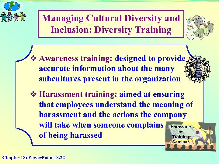 Managing Cultural Diversity and Inclusion: Diversity Training v Awareness training: designed to provide accurate