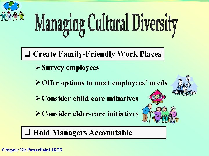 q Create Family-Friendly Work Places Ø Survey employees Ø Offer options to meet employees’