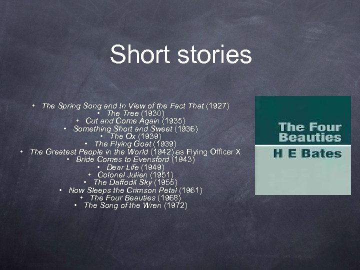 Short stories • The Spring Song and In View of the Fact That (1927)