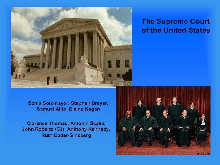 The Supreme Court of the United States Sonia Sotomayor, Stephen Breyer, Samuel Alito, Elaine