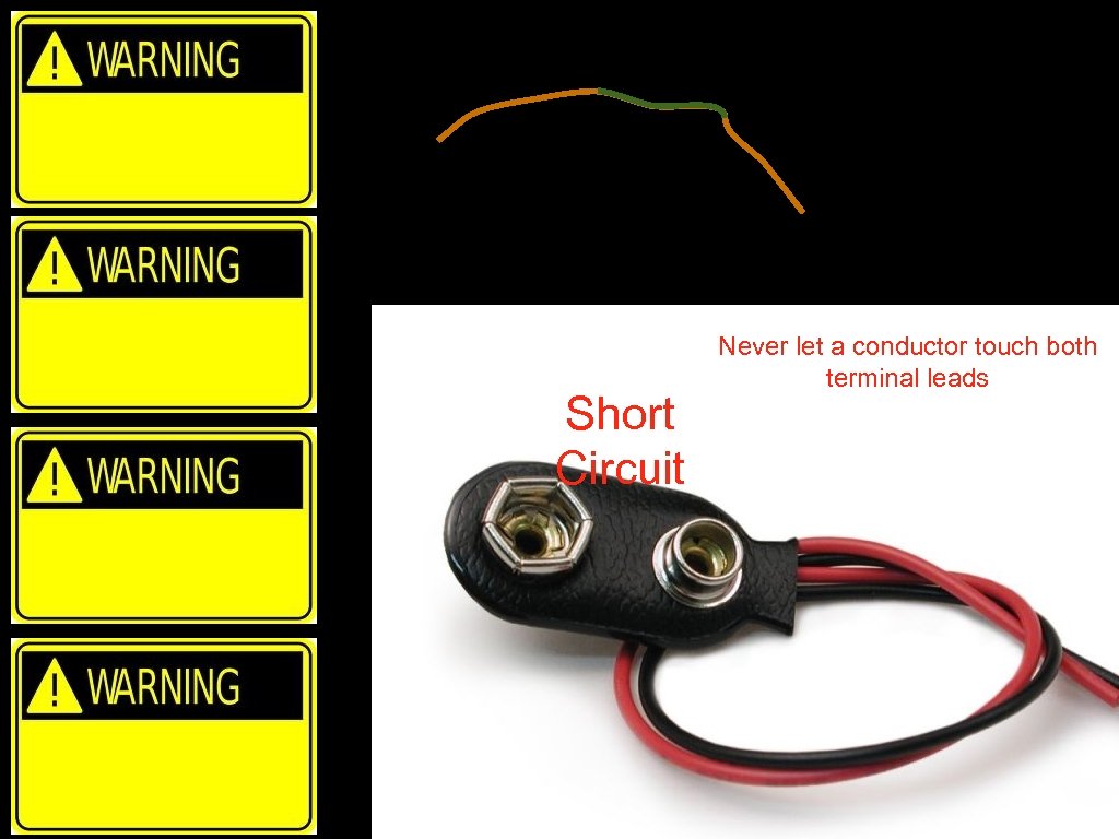 Short Circuit Never let a conductor touch both terminal leads 
