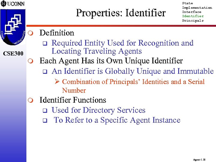 Properties: Identifier m CSE 300 m State Implementation Interface Identifier Principals Definition q Required