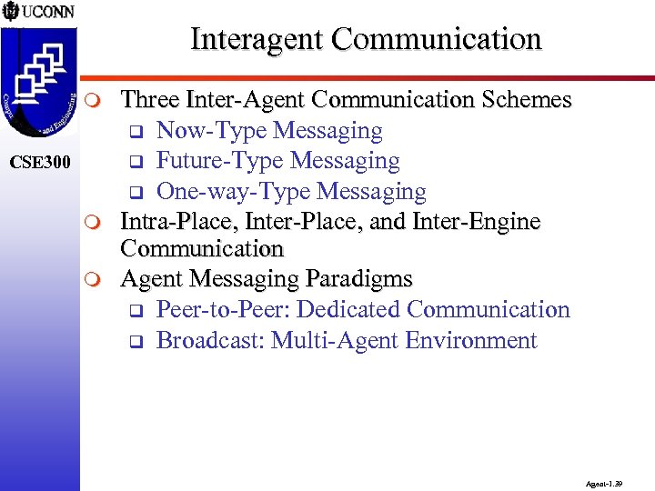 Interagent Communication m CSE 300 m m Three Inter-Agent Communication Schemes q Now-Type Messaging