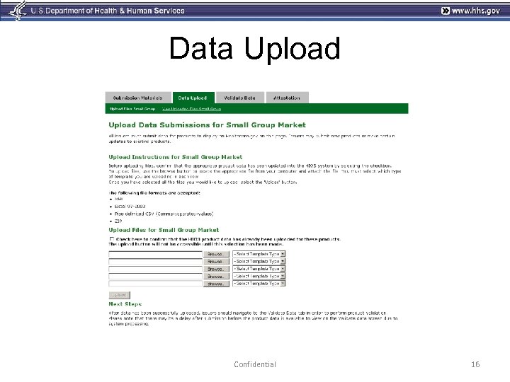 Data Upload Confidential 16 