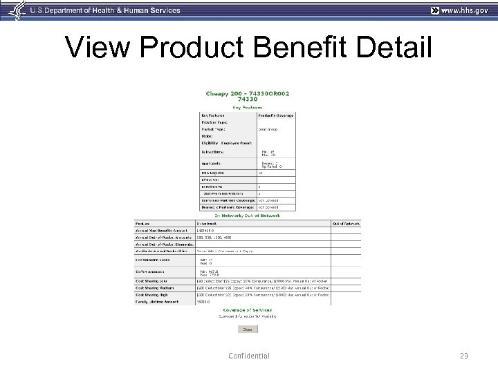 View Product Benefit Detail Confidential 23 