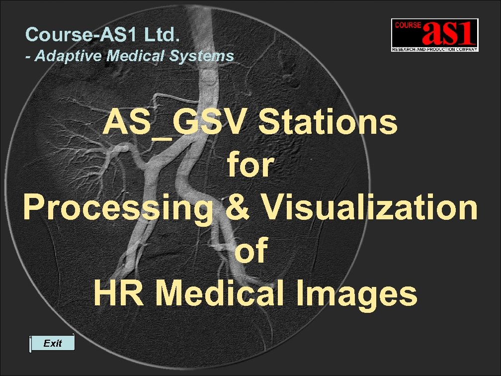 Course-AS 1 Ltd. - Adaptive Medical Systems AS_GSV Stations for Processing & Visualization of