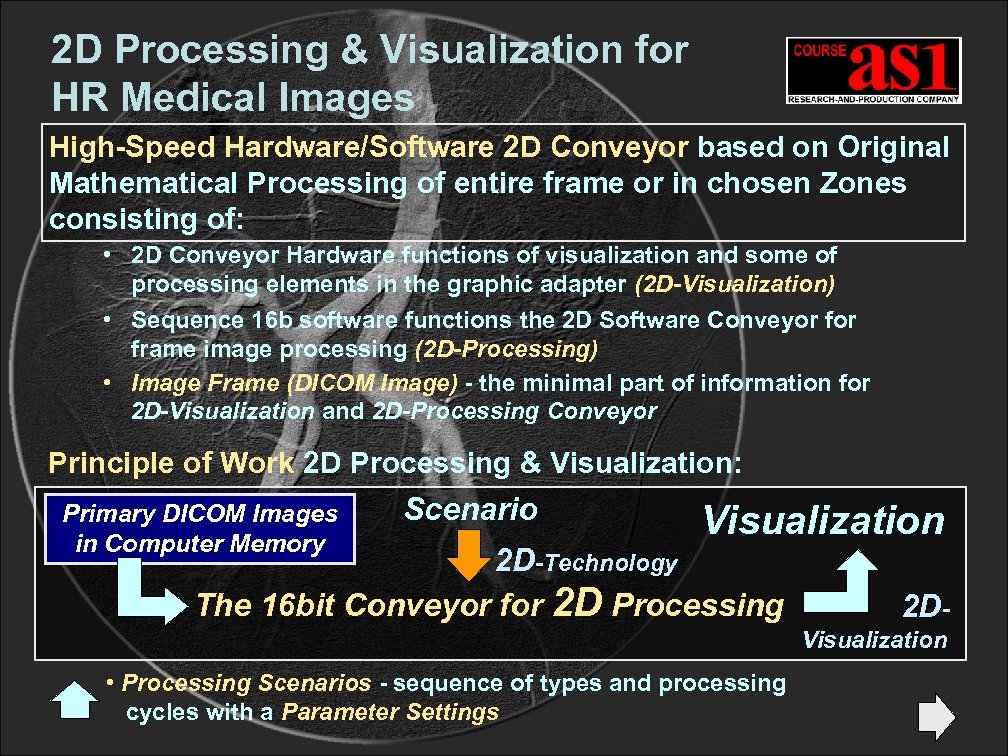 2 D Processing & Visualization for HR Medical Images High-Speed Hardware/Software 2 D Conveyor