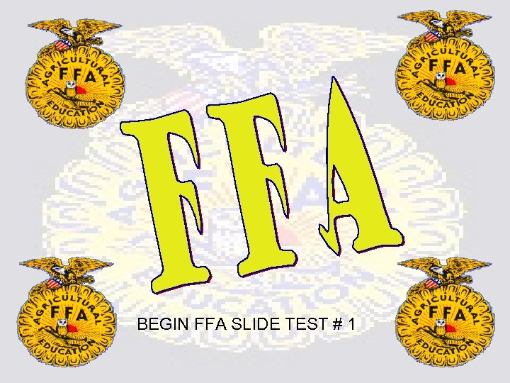 BEGIN FFA SLIDE TEST # 1 