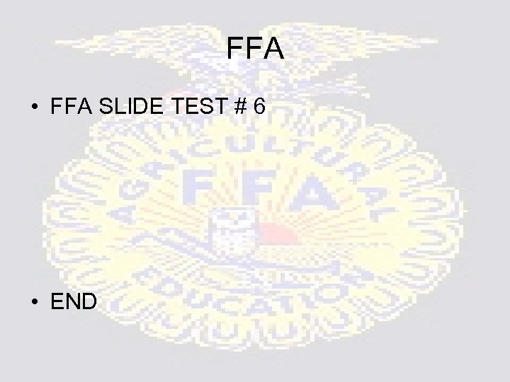 FFA • FFA SLIDE TEST # 6 • END 