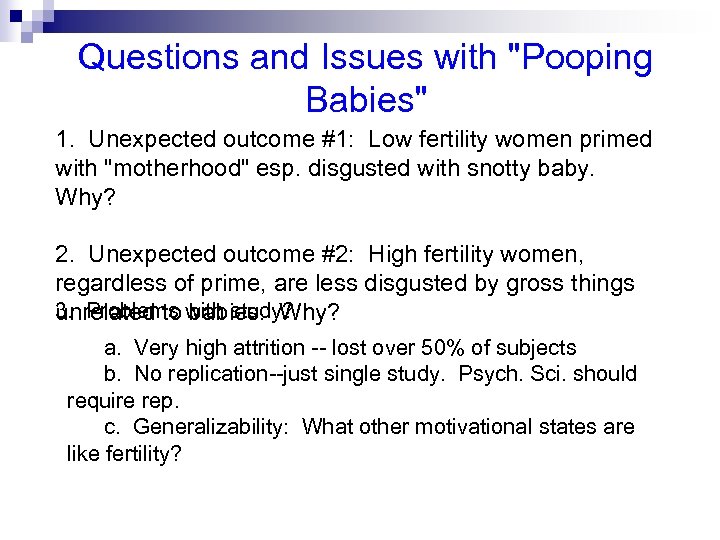 Questions and Issues with 