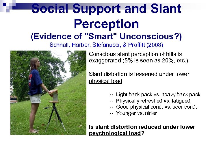 Social Support and Slant Perception (Evidence of 