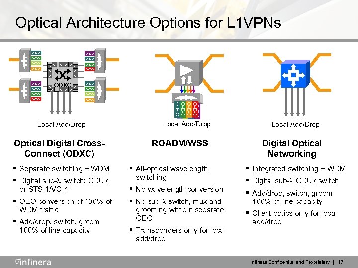 Optical Architecture Options for L 1 VPNs O-E-O O-E-O O O O O-E-O O