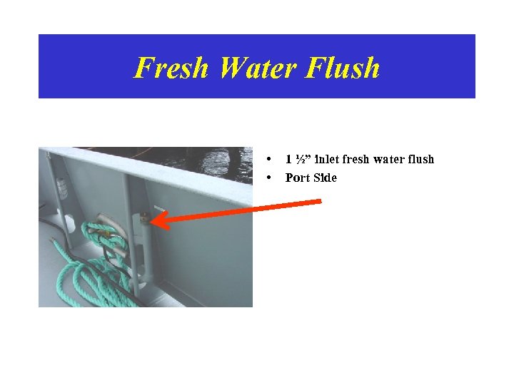 Fresh Water Flush • • 1 ½” inlet fresh water flush Port Side 