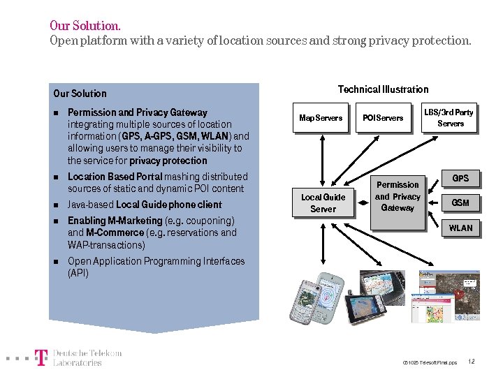 Our Solution. Open platform with a variety of location sources and strong privacy protection.