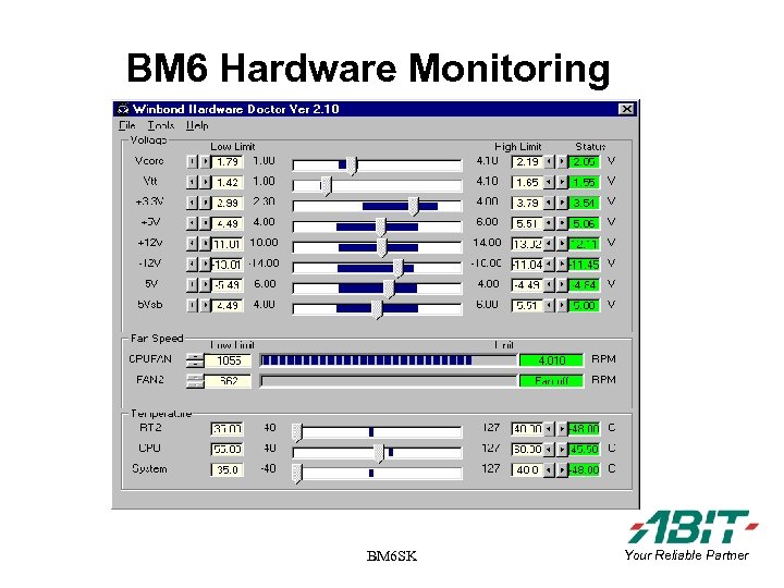 BM 6 Hardware Monitoring BM 6 SK Your Reliable Partner 