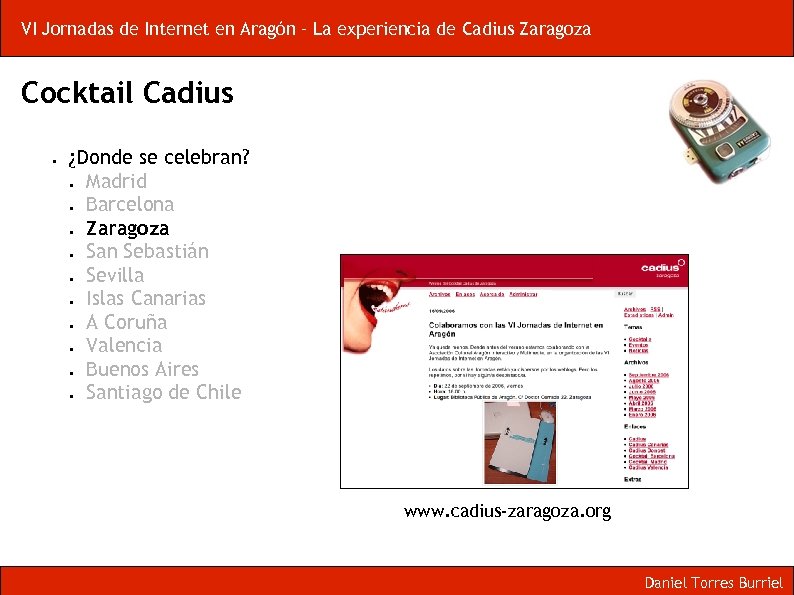 VI Jornadas de Internet en Aragón – La experiencia de Cadius Zaragoza Cocktail Cadius
