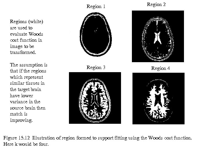 Region 1 Region 2 Regions (white) are used to evaluate Woods cost function in