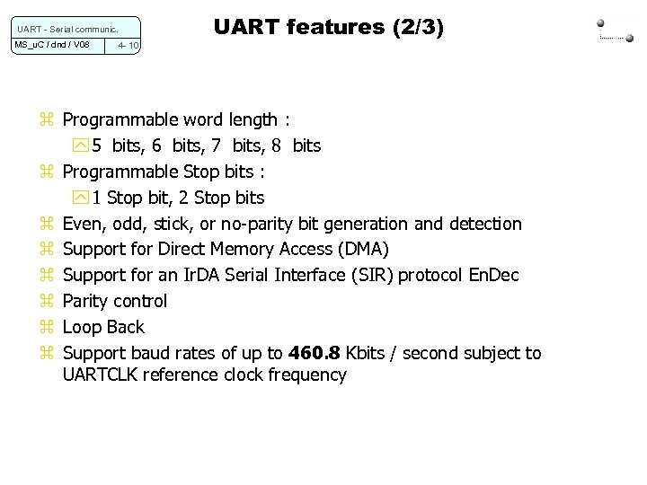 UART - Serial communic. MS_u. C / dnd / V 08 4 - 10