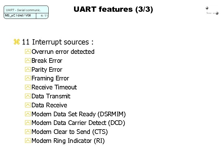 UART - Serial communic. MS_u. C / dnd / V 08 4 - 11
