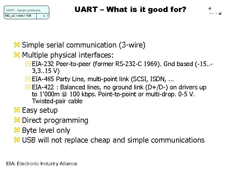 UART - Serial communic. MS_u. C / dnd / V 08 4 - 7
