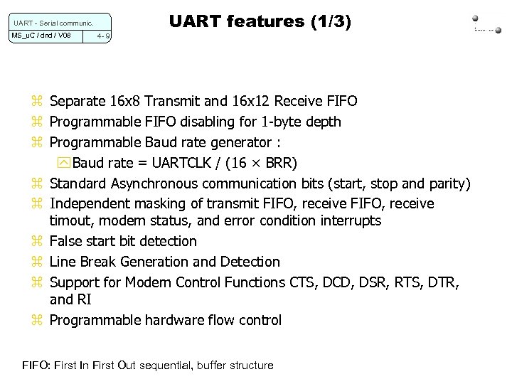 UART - Serial communic. MS_u. C / dnd / V 08 4 - 9
