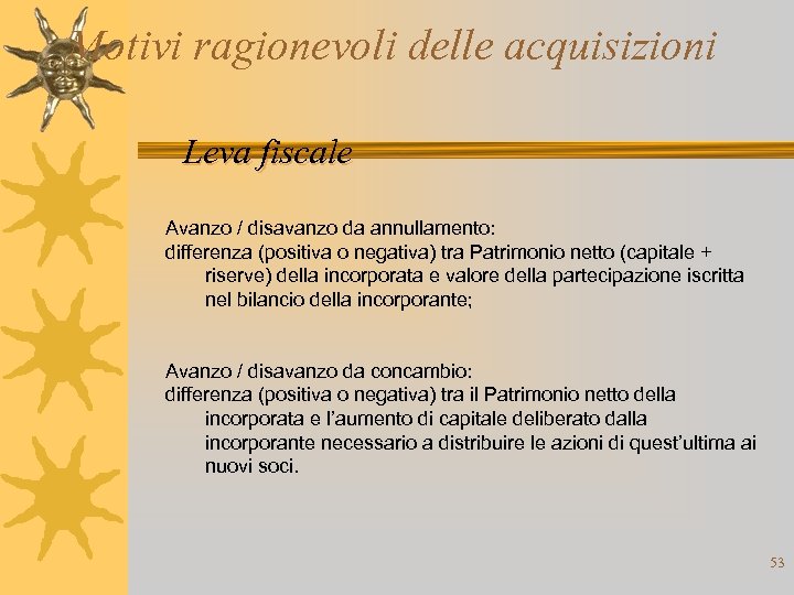 Motivi ragionevoli delle acquisizioni Leva fiscale Avanzo / disavanzo da annullamento: differenza (positiva o