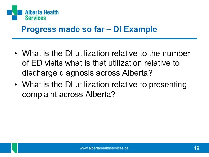 Progress made so far – DI Example • What is the DI utilization relative