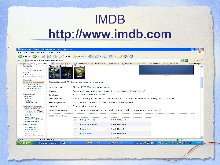 IMDB http: //www. imdb. com 