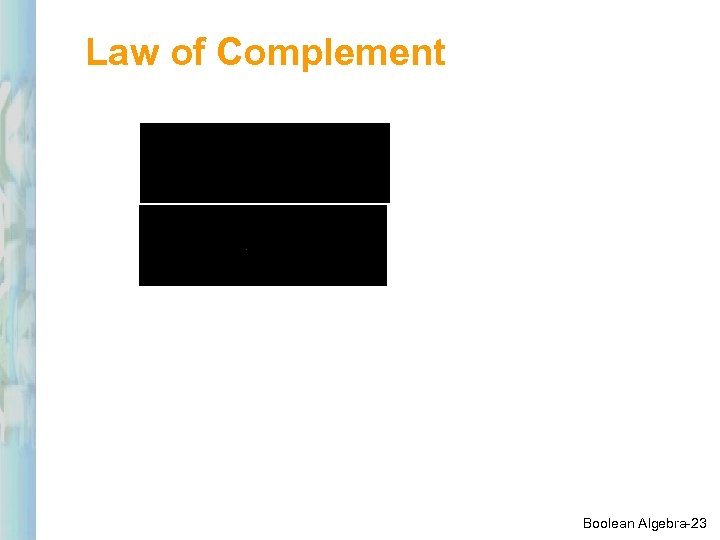 Law of Complement Boolean Algebra-23 
