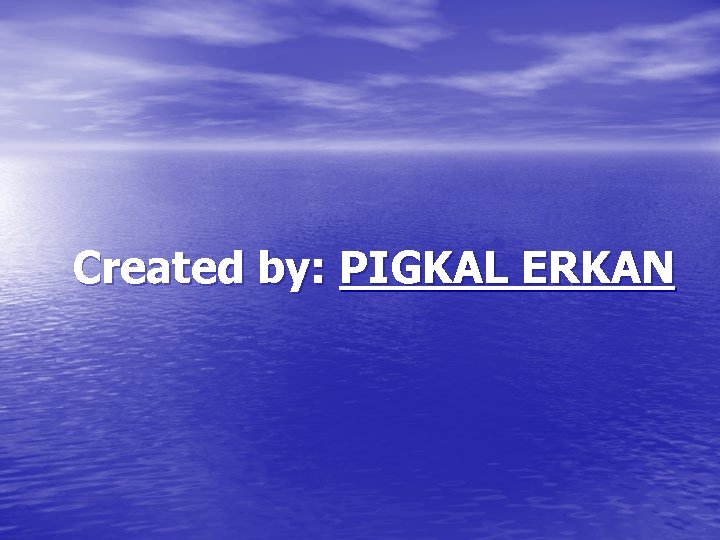  Created by: PIGKAL ERKAN 