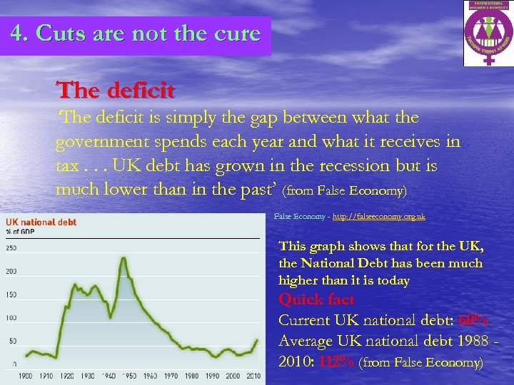 4. Cuts are not the cure The deficit ‘The deficit is simply the gap