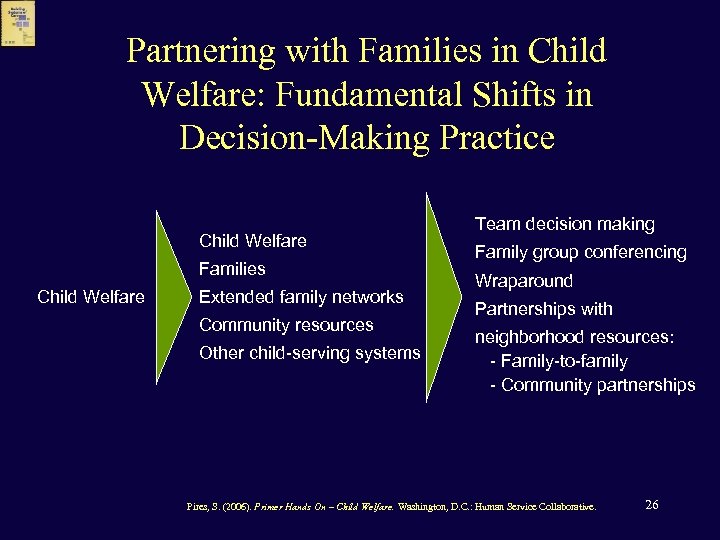 Partnering with Families in Child Welfare: Fundamental Shifts in Decision-Making Practice Child Welfare Families