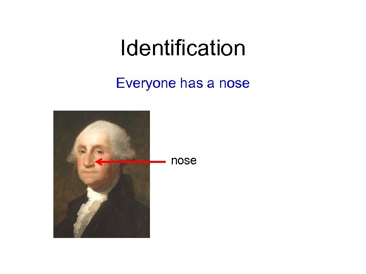 Identification Everyone has a nose 