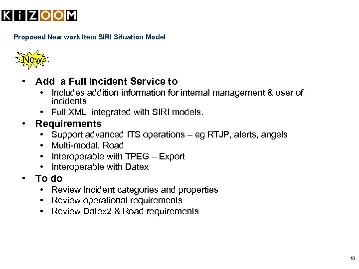 Proposed New work Item SIRI Situation Model New • Add a Full Incident Service