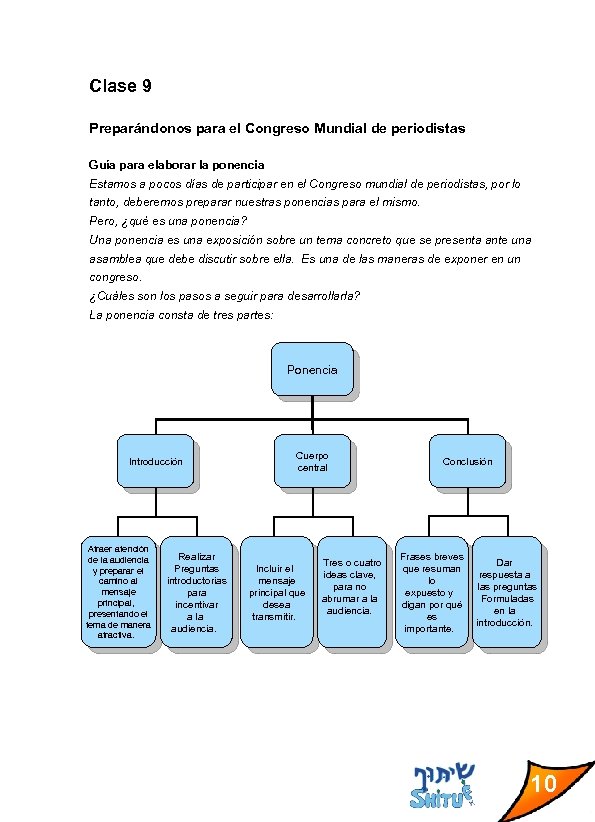 Clase 9 Preparándonos para el Congreso Mundial de periodistas Guía para elaborar la ponencia