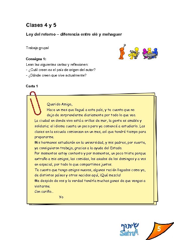 Clases 4 y 5 Ley del retorno – diferencia entre olé y mehaguer Trabajo